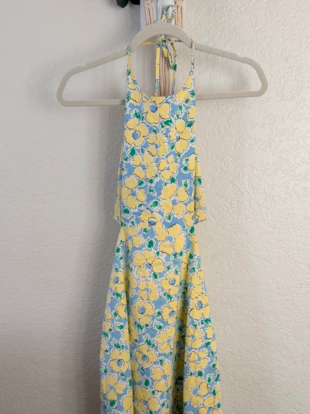 Zara Pastel Yellow Floral Dress with Soft Blue and Green Accents